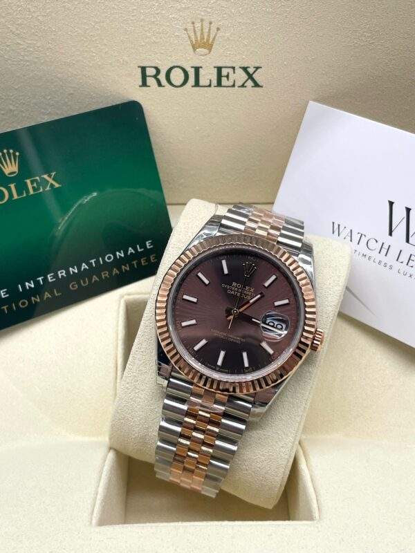 Rolex Datejust Bi Color Rosé Gold Choco Dial 41MM Super