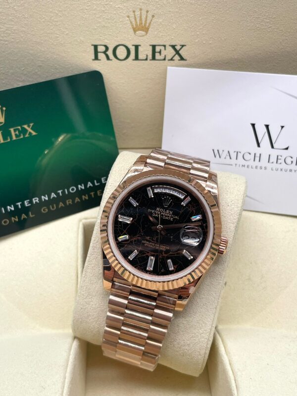 Rolex Day-Date Baguette Rosé Gold 40MM Super