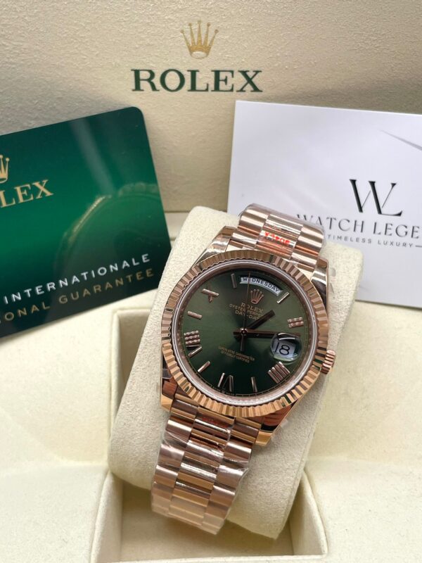 Rolex Day-Date Olive Green Rosé Gold 40MM Super