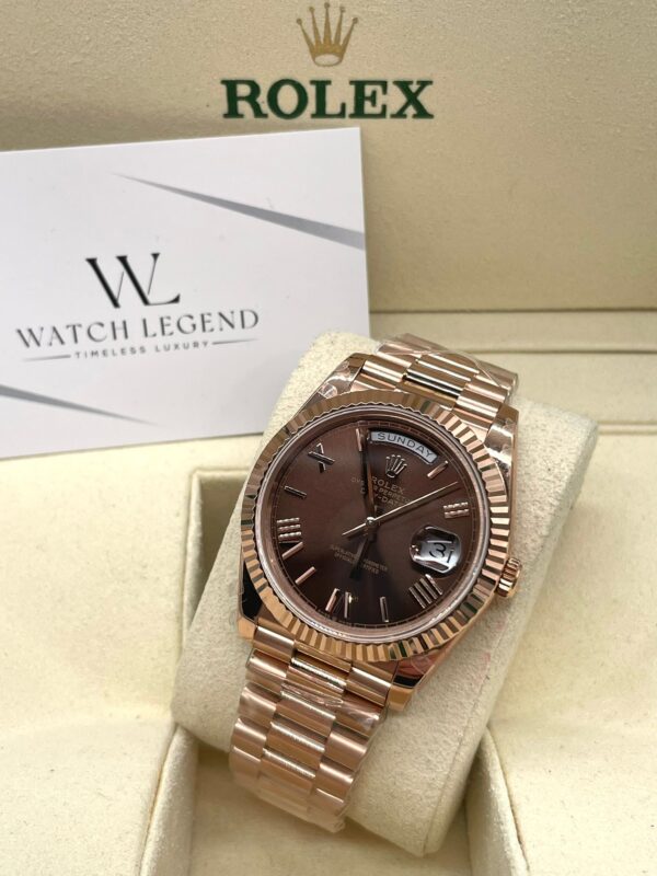 Rolex Day-Date Rosé Gold Choco Roman Dial 40MM BP