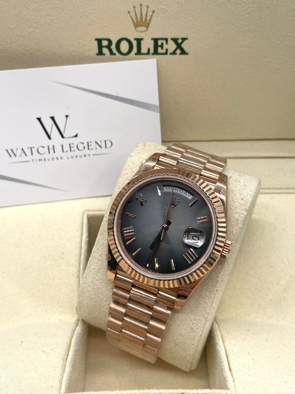 Rolex Day-Date Rosé Gold Ombre Black Roman Dial 40MM BP