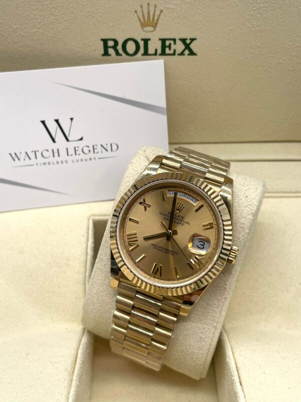 Rolex Day-Date Yellow Gold Champagne Roman Dial 40MM BP