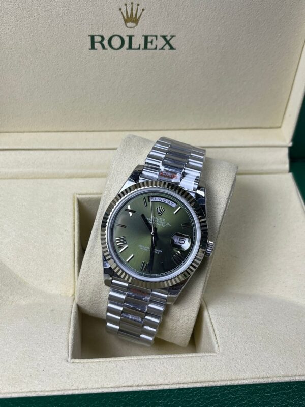 Rolex Day-Date Olive Green Dial White Gold 40MM Super