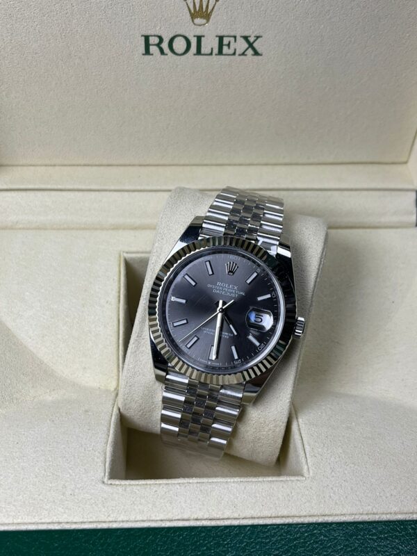 Rolex Datejust Rhodium Grey Steel Jubilee 41MM Super